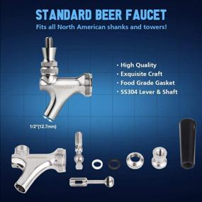 img 2 attached to 🍺 FERRODAY Stainless Steel Draft Beer Faucet - SS304 Keg Tap Tower Beer Shank and Kegerator (All SS304 Version)