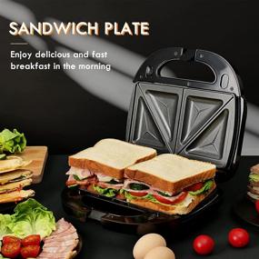 img 1 attached to 🥪 3-in-1 Detachable Sandwich Maker, Panini Press Grill, ORFELD Waffle Maker – Non-Stick Coating, Silver with LED Indicator Lights and Handle