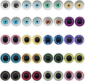 img 4 attached to 🔮 Enhance Your Dolls & Jewelry: JJG 100pcs 20mm Mixed Style Dragon Eyes Half Round Glass Cabochons