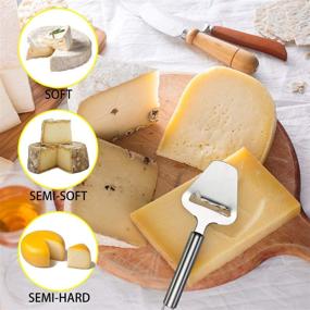 img 3 attached to 🧀 Конваль Нержавеющая стальная сыроварка с режущим ножом Шейвером - эффективное средство для нарезки сыра для мягких, полутвердых и твердых сыров - универсальный кухонный гаджет.