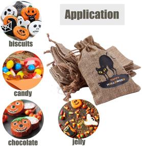 img 1 attached to 🎃 Halloween Burlap Gift Bags: 24 Small Jute Pouches for Trick or Treat Goodies, Kids Party Supplies