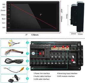 img 3 attached to 🚗 7 Inch Android Double Din Car Stereo with GPS Navigation, Bluetooth, WiFi, FM Radio, Android/iOS Mirror Link, and Backup Camera - Rimoody Touchscreen Car Radio