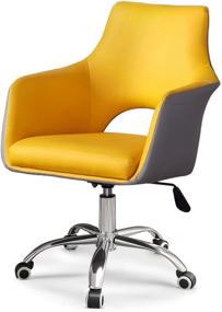 img 4 attached to Zerifevni Swivel Desk Chair: Gaming Chairs with Adjustable Height, PVC Leather for Easy Cleaning, Breathable Design with Armrests and Lumbar Support for Home