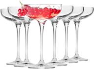 🥂 krosno champagne saucer coupe glasses, set of 6, 8.1 oz, harmony collection, ideal for home, restaurants & parties, sparkling wine serving, dishwasher safe logo