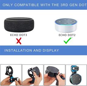 img 1 attached to 🔌 настенное крепление для Echo Dot 2-го поколения - средство для экономии места с организацией проводов для громкоговорителей умного дома, без запутанных проводов - идеально подходит для любой комнаты в доме (черный)