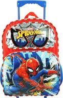 spider man perfect deluxe rolling backpack logo