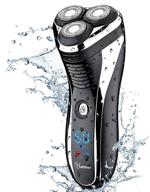 🪒 hatteker men's electric shaver rotary razor cordless beard trimmer with pop-trimmer - waterproof logo