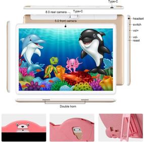 img 3 attached to 📱 Tablets 10 Inch Android 9.0 Pie Tablet 3GB/32GB Dual SIM 4G/ WiFi, IWaWa Kids APP - Pink