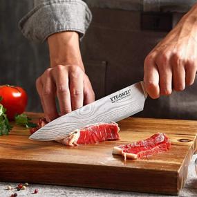 img 1 attached to 🔪 Ytuomzi Chef's Knife: 8 Inch Forged, Ultra Sharp Kitchen Knife with Ergonomic Handle - Professional Grade, German High Carbon Stainless Steel