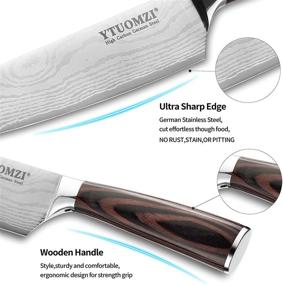 img 2 attached to 🔪 Ytuomzi Chef's Knife: 8 Inch Forged, Ultra Sharp Kitchen Knife with Ergonomic Handle - Professional Grade, German High Carbon Stainless Steel