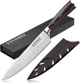 img 4 attached to 🔪 Ytuomzi Chef's Knife: 8 Inch Forged, Ultra Sharp Kitchen Knife with Ergonomic Handle - Professional Grade, German High Carbon Stainless Steel