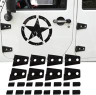 🔧 u-box jk black door hinge covers for jeep wrangler jku 2007-2018 - set of 8 logo