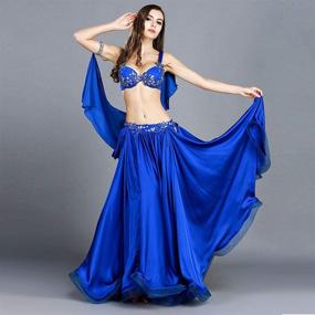 img 3 attached to 👗 Exquisite ROYAL SMEELA Belly Dance Costume with Stunning Skirts, Bra, Armband & Shawls