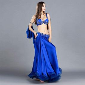 img 2 attached to 👗 Exquisite ROYAL SMEELA Belly Dance Costume with Stunning Skirts, Bra, Armband & Shawls