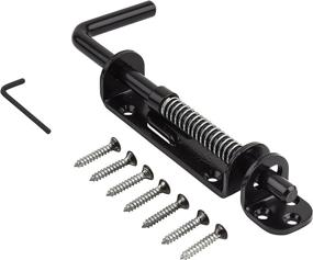 img 4 attached to 🔒 National Hardware N109-214 V1142 Black Sliding Bolt: Spring Loaded & Heavy Duty