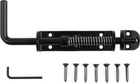 img 2 attached to 🔒 National Hardware N109-214 V1142 Black Sliding Bolt: Spring Loaded & Heavy Duty