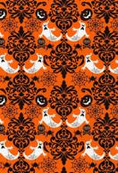 behind damask halloween gift wrap logo