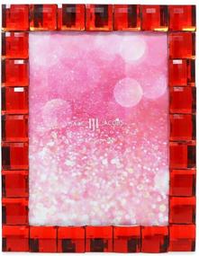 img 3 attached to 📸 Isaac Jacobs Red Sparkling Jewel Picture Frame: Enhancing Photo Display & Home Décor (5x7, Red)