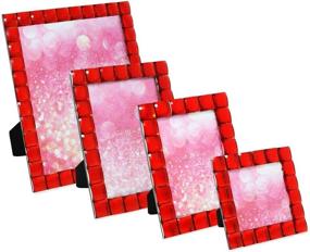 img 1 attached to 📸 Isaac Jacobs Red Sparkling Jewel Picture Frame: Enhancing Photo Display & Home Décor (5x7, Red)