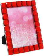 📸 isaac jacobs red sparkling jewel picture frame: enhancing photo display & home décor (5x7, red) логотип