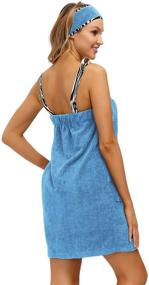 img 1 attached to 🛁 Zexxxy Women's Bath Wrap Set: Adjustable Straps & Headband Pocket - Ultimate Comfort and Style