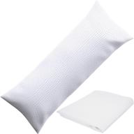 🌬️ xxl cooling body pillow for side sleepers and pregnancy - long shredded memory foam bed pillow provides extra support, relieves back, knee, hip pain - 20"x 54” + bonus machine washable pillow case logo