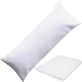 img 4 attached to 🌬️ XXL Cooling Body Pillow for Side Sleepers and Pregnancy - Long Shredded Memory Foam Bed Pillow provides Extra Support, Relieves Back, Knee, Hip Pain - 20"x 54” + Bonus Machine Washable Pillow Case
