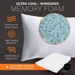 img 2 attached to 🌬️ XXL Cooling Body Pillow for Side Sleepers and Pregnancy - Long Shredded Memory Foam Bed Pillow provides Extra Support, Relieves Back, Knee, Hip Pain - 20"x 54” + Bonus Machine Washable Pillow Case