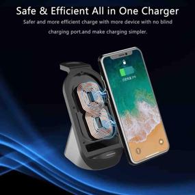 img 1 attached to 🔌 Fast Wireless Charging Stand - 3 in 1 Qi Charging Station Dock for iPhone 12/11/11pro/11pro Max/X/XS/XR, AirPods Pro & Apple Watch SE 6/5/4/3/2-White