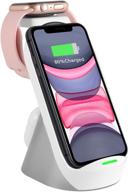 🔌 fast wireless charging stand - 3 in 1 qi charging station dock for iphone 12/11/11pro/11pro max/x/xs/xr, airpods pro & apple watch se 6/5/4/3/2-white logo