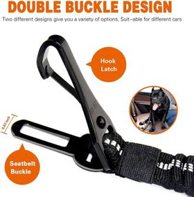 img 3 attached to 🐶 Heavy Duty Dog Seat Belt with Tangle-Free Swivel Connector - JUNBEI Direct to Seatbelt Bungee Tether | Adjustable Reflective Dog Seatbelt for Medium to Large Breed Dogs, 28-36 Inches