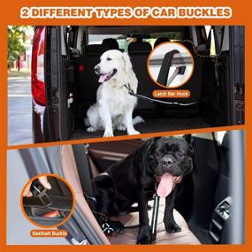 img 1 attached to 🐶 Heavy Duty Dog Seat Belt with Tangle-Free Swivel Connector - JUNBEI Direct to Seatbelt Bungee Tether | Adjustable Reflective Dog Seatbelt for Medium to Large Breed Dogs, 28-36 Inches