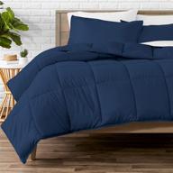 🛏️ bare home comforter set - twin/twin xl - goose down alternative - extra-soft - premium 1800 series - all-season warmth (dark blue) logo