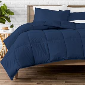 img 4 attached to 🛏️ Bare Home Comforter Set - Twin/Twin XL - Goose Down Alternative - Extra-Soft - Premium 1800 Series - All-Season Warmth (Dark Blue)