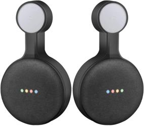 img 4 attached to 🔌 Space-Saving Outlet Wall Mount Holder for Google Home Mini (1st Gen) - Black 2-Pack