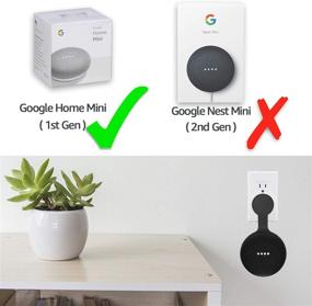 img 3 attached to 🔌 Space-Saving Outlet Wall Mount Holder for Google Home Mini (1st Gen) - Black 2-Pack