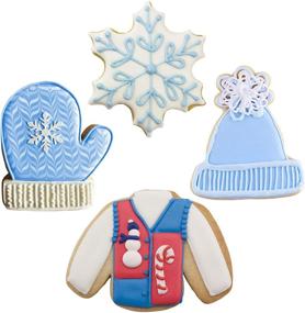img 2 attached to 🎄 Ann Clark Winter and Christmas Cookie Cutter Set: Snowflake, Sweater, Mitten, Winter Hat with Recipe Booklet