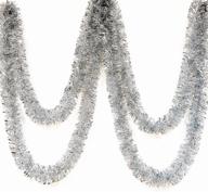 🎉 blukey 25 ft long roll silver tinsel twist garland - shiny metallic foil decorations for parade floats, halloween, christmas eve & new year parties logo