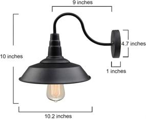 img 1 attached to 🖤 Modern Black Matte Wall Sconces 2 Pack: Versatile Gooseneck LNC Barn Vanity Lights for Pathway, Bathrooms, and Living Room - A0224109