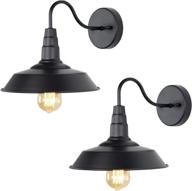 🖤 modern black matte wall sconces 2 pack: versatile gooseneck lnc barn vanity lights for pathway, bathrooms, and living room - a0224109 логотип