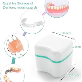 img 2 attached to 🦷 Denture Bath Case Cup 2-Pack - Dentures Box for Dentures, Clear Braces, Mouth Guard, Night Guard & Retainers, Orthodontic Supplies - Complete Clean Care (Blue, Teal)