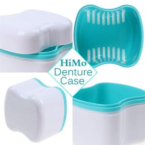 img 1 attached to 🦷 Denture Bath Case Cup 2-Pack - Dentures Box for Dentures, Clear Braces, Mouth Guard, Night Guard & Retainers, Orthodontic Supplies - Complete Clean Care (Blue, Teal)