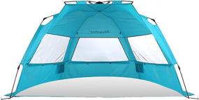 img 4 attached to 🏖️ Alvantor Beach Tent Super Bluecoast Beach Umbrella Outdoor Sun Shelter Cabana UPF 50+ Sun Shade Portable Camping Hiking Canopy Easy Setup Windproof Patent Pending for 3 or 4 Persons