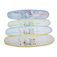 retyion cartoon adjustable baby umbilical cord cotton belly band - 4 pcs, for 0-12 months (random color) logo