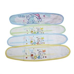 img 4 attached to Retyion Cartoon Adjustable Baby Umbilical Cord Cotton Belly Band - 4 PCS, for 0-12 Months (Random Color)