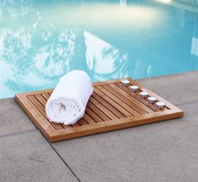 img 1 attached to Bamboo Bath Mat by Oceanstar FM1163: Enhancing your bathroom experience with sustainable luxury