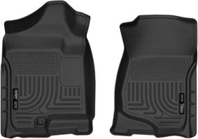 img 4 attached to 🚗 Husky Liners 18201: Погодные передние коврики Weatherbeater для Chevrolet Silverado & GMC Sierra - Идеальная посадка для Silverado 1500 2007-13 года, Silverado 2500/3500 2007-14 года, Sierra 1500 2007-13 года, Sierra 2500/3500 2007-14 года - Черные.