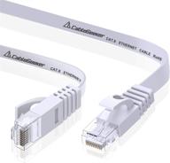 кабель ethernet cat 6, 10 футов, 2 штуки (по цене cat5e, но с более высокой пропускной способностью) - плоский интернет-сетевой кабель - кабель ethernet cat6 для патч-панелей - компьютерный кабель cat6 с надежными разъемами rj45 - белого цвета. логотип