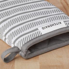 img 2 attached to 🍳 KitchenAid Albany Mini Cotton Oven Mitts with Silicone Grip - Grey, 2-Pack (5.5"x8") - Enhanced SEO