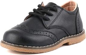 img 4 attached to 👞 LONSOEN Toddler Classic Perforated Boys' Oxfords Shoes